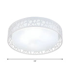 Plafonnier LED encastré moderne en acrylique blanc 19 pouces