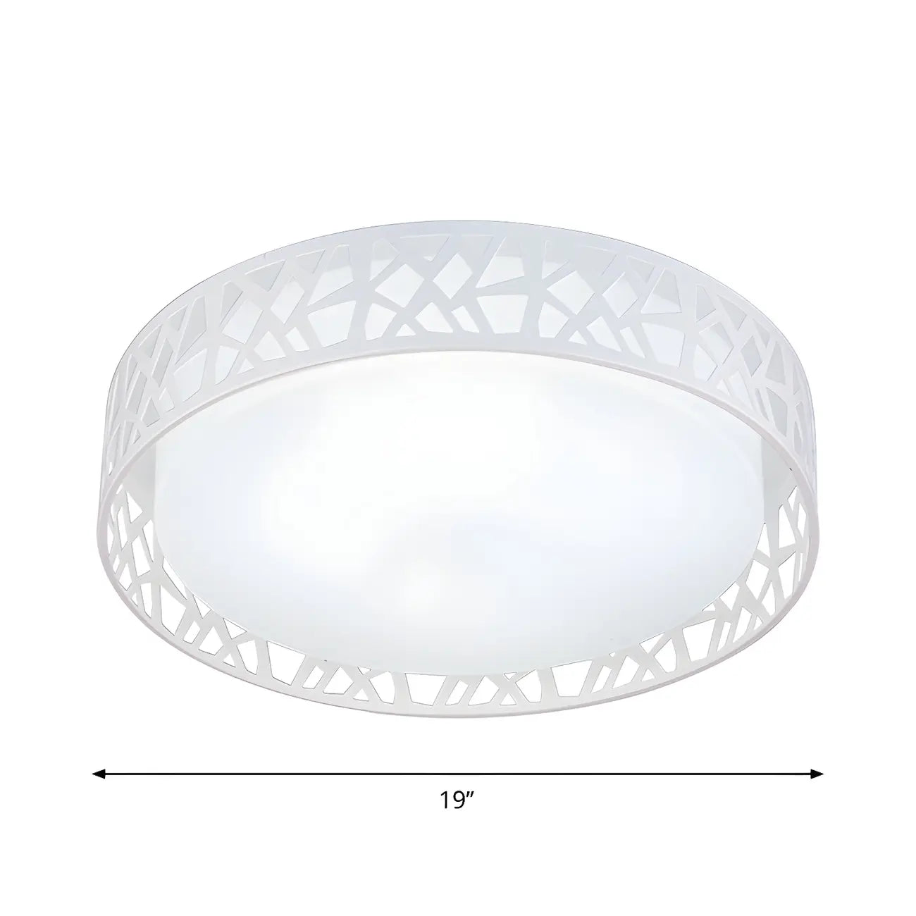 Plafonnier LED encastré moderne en acrylique blanc 19 pouces