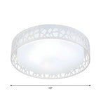 Plafonnier LED encastré moderne en acrylique blanc 19 pouces