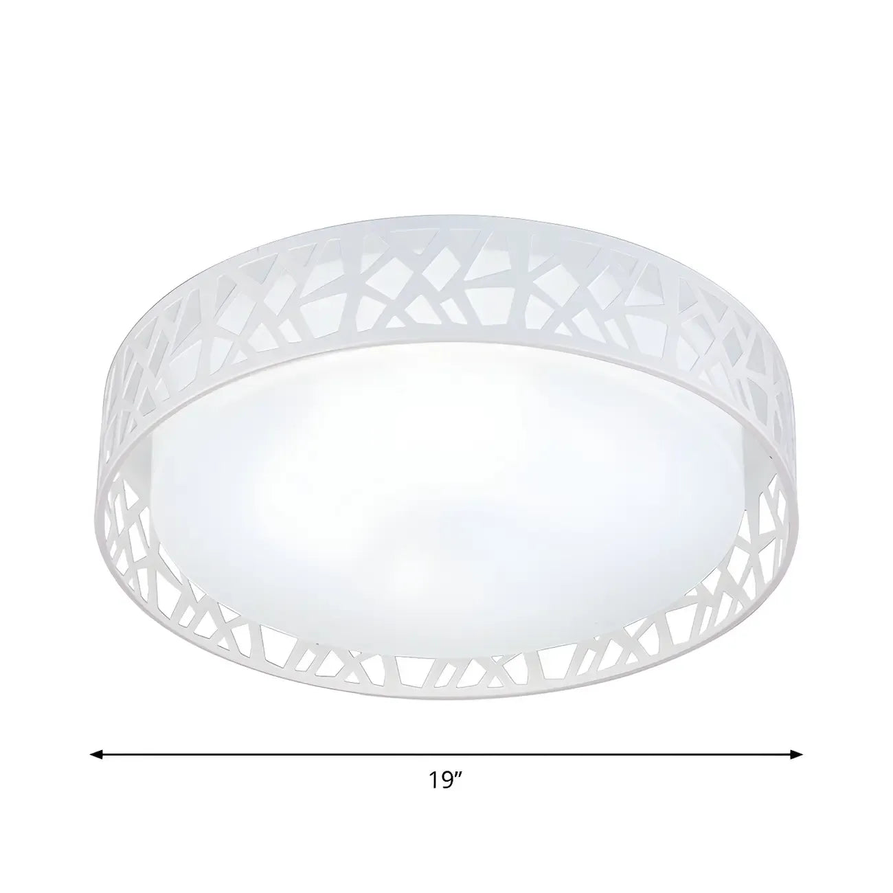 Plafonnier LED encastré moderne en acrylique blanc 19 pouces