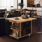 Table d'appoint élégante blanche multifonctionnelle en bois à roulettes