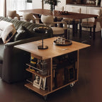 Table d'appoint élégante blanche multifonctionnelle en bois à roulettes
