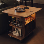 Table d'appoint élégante blanche multifonctionnelle en bois à roulettes