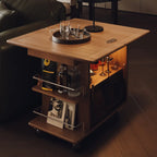 Table d'appoint élégante blanche multifonctionnelle en bois à roulettes