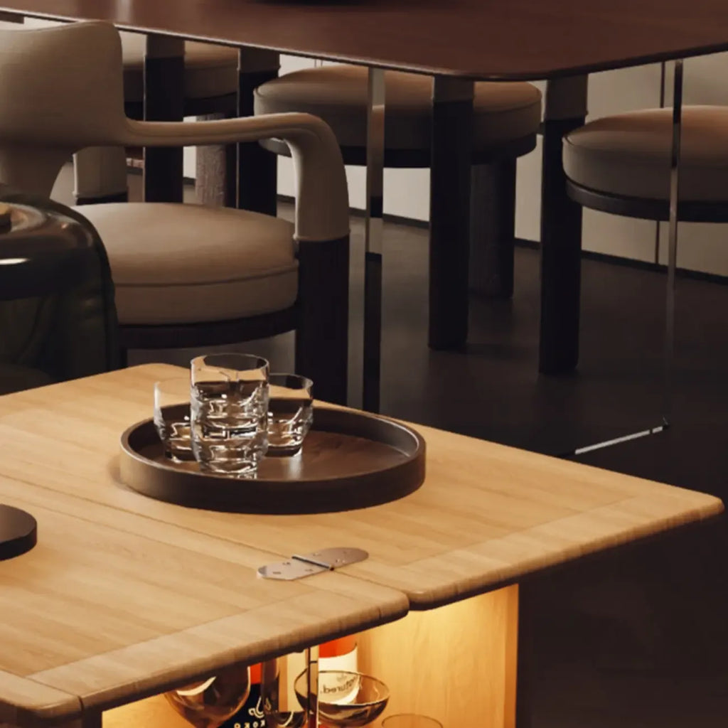 Table d'appoint élégante blanche multifonctionnelle en bois à roulettes