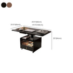 Tavolino da caffè rotante moderno regolabile in legno color noce