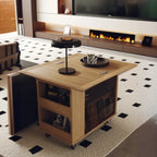 Table d'appoint mobile moderne pliante en bois avec roulettes