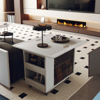 Table d'appoint mobile moderne pliante en bois avec roulettes