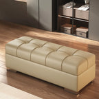 Banc de chambre moderne en cuir rembourré avec rangement