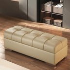 Banc de chambre moderne en cuir rembourré avec rangement