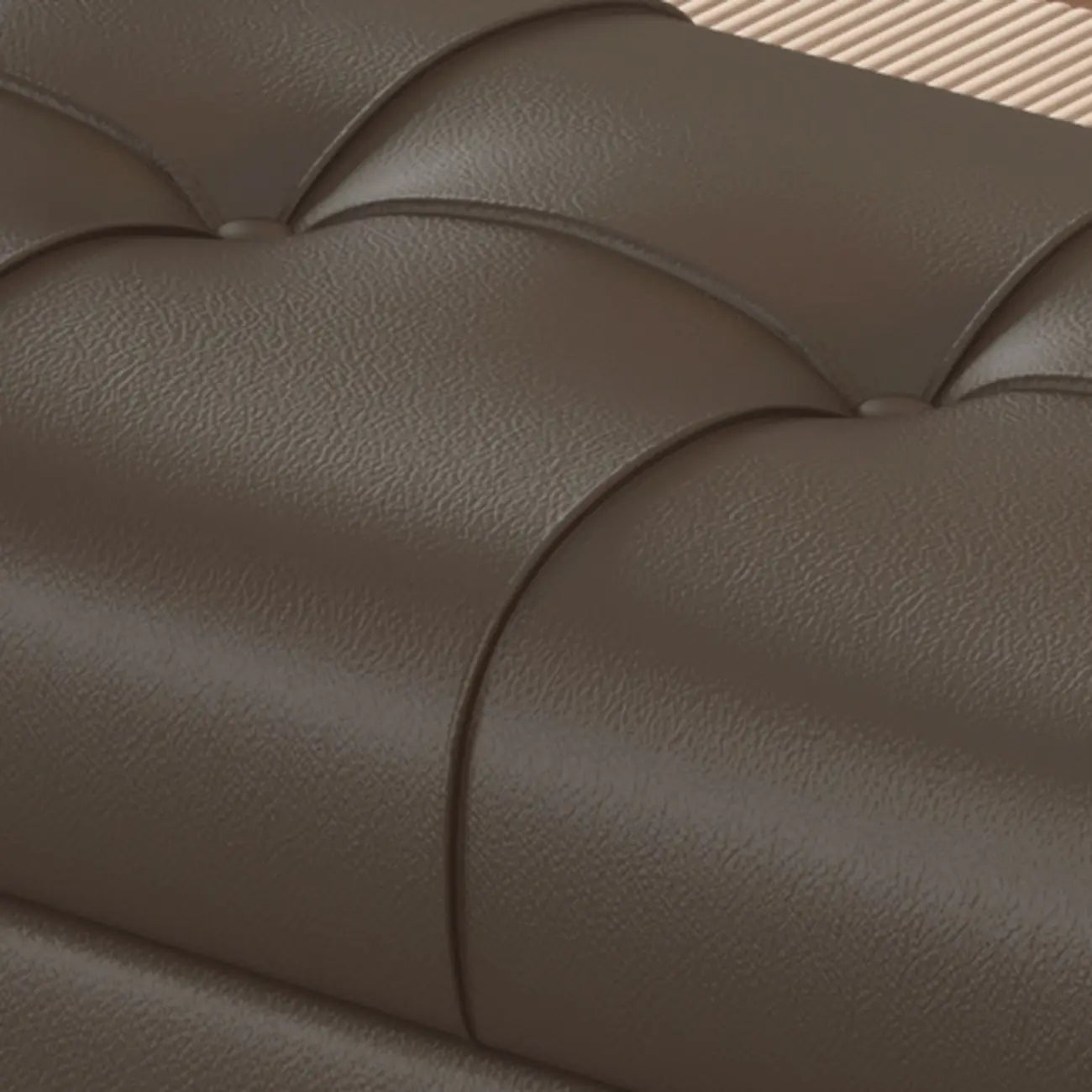 Banc de chambre moderne en cuir rembourré avec rangement