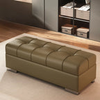 Banc de chambre moderne en cuir rembourré avec rangement