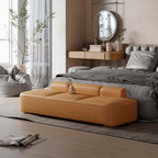 Banc de chambre long moderne capitonné en cuir
