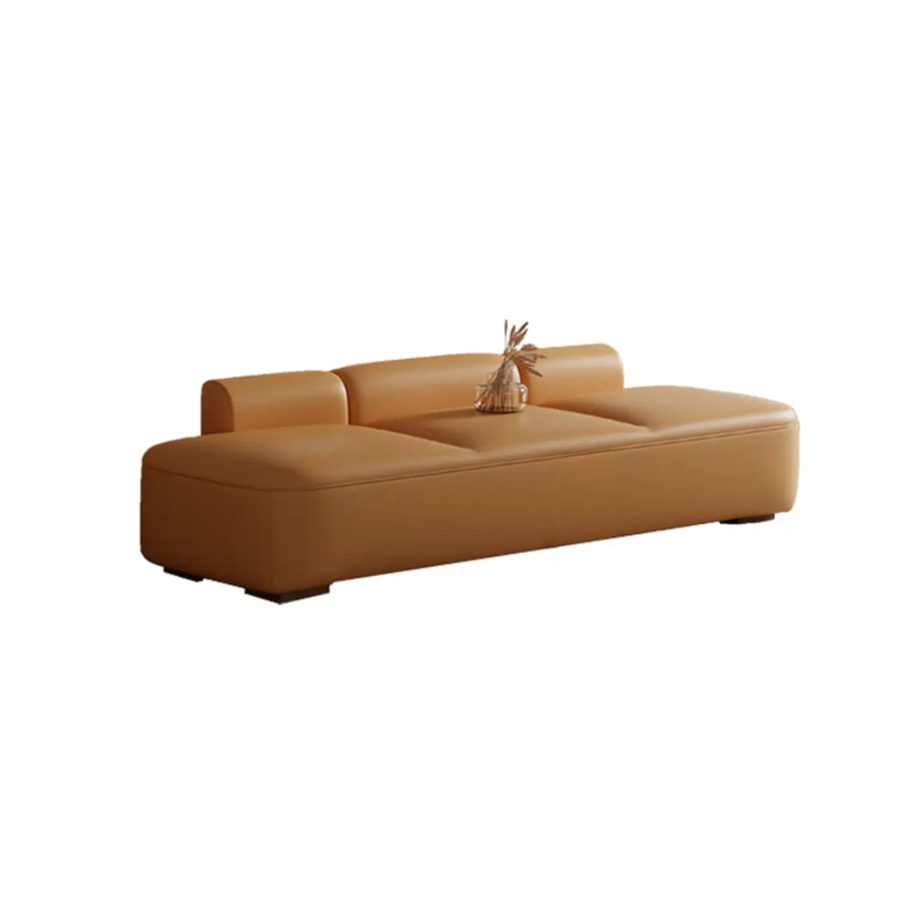 Banc de chambre long moderne capitonné en cuir
