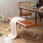 Banc de chambre rectangulaire moderne en cuir rembourré