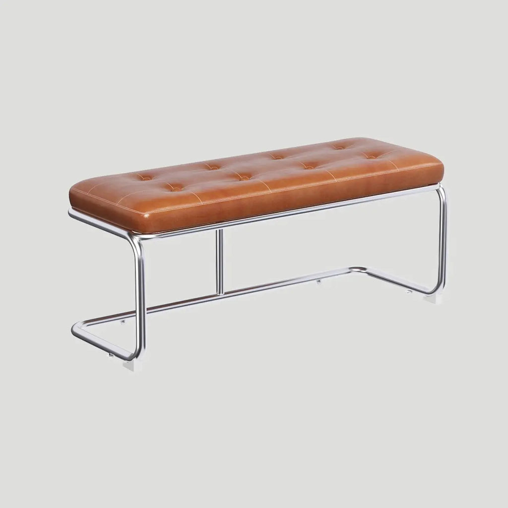 Banc de chambre rectangulaire moderne en cuir rembourré