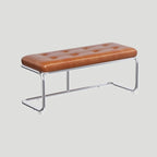 Banc de chambre rectangulaire moderne en cuir rembourré