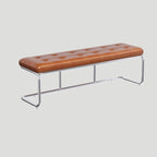 Banc de chambre rectangulaire moderne en cuir rembourré