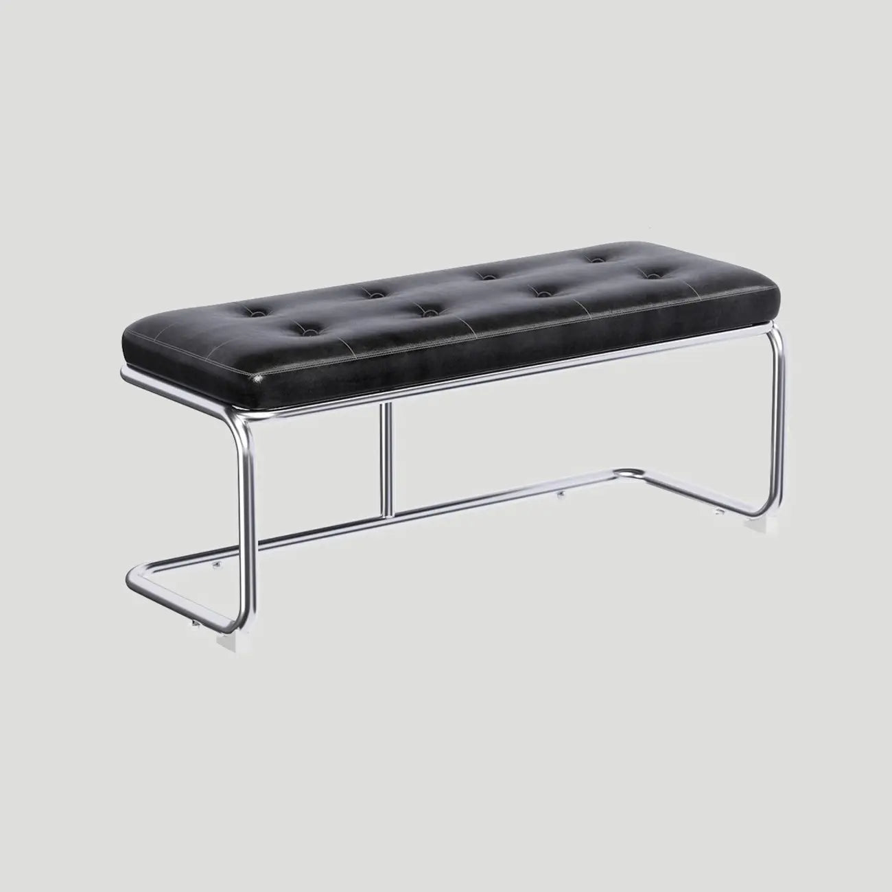 Banc de chambre rectangulaire moderne en cuir rembourré
