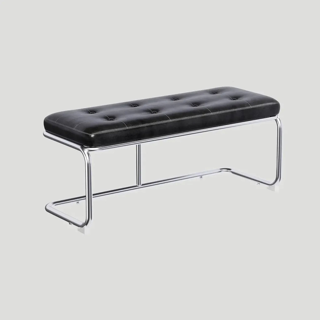 Banc de chambre rectangulaire moderne en cuir rembourré