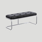 Banc de chambre rectangulaire moderne en cuir rembourré