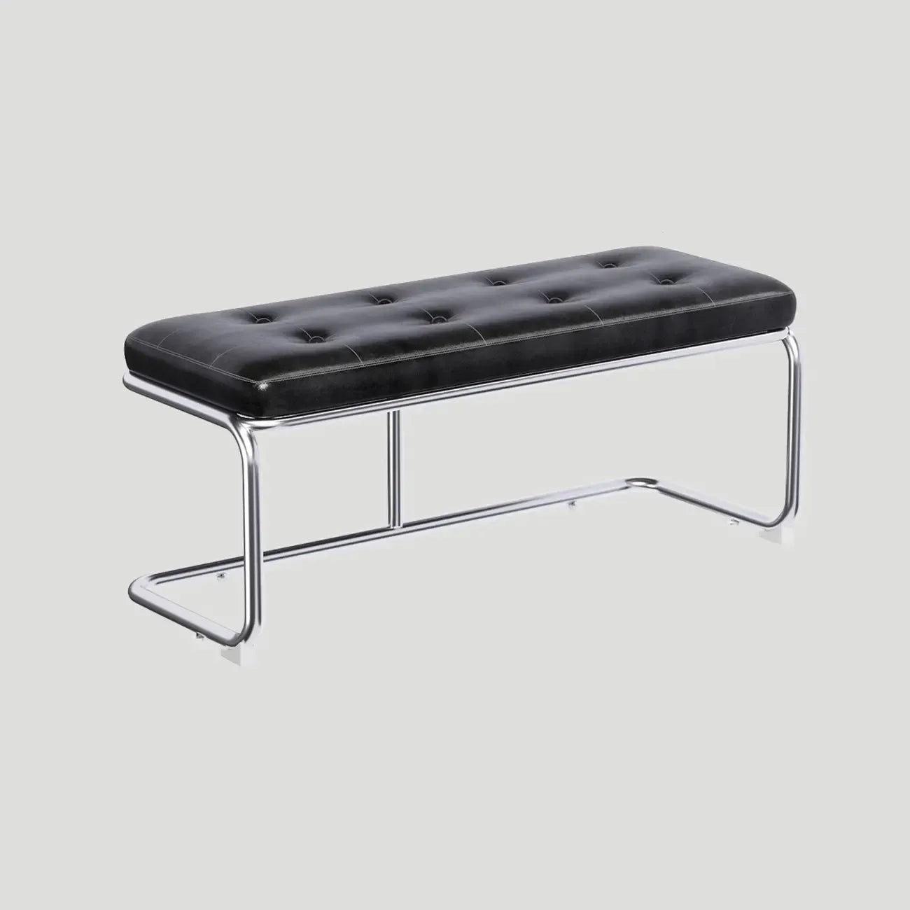 Banc de chambre rectangulaire moderne en cuir rembourré