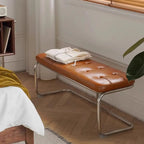 Banc de chambre rectangulaire moderne en cuir rembourré