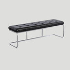 Banc de chambre rectangulaire moderne en cuir rembourré
