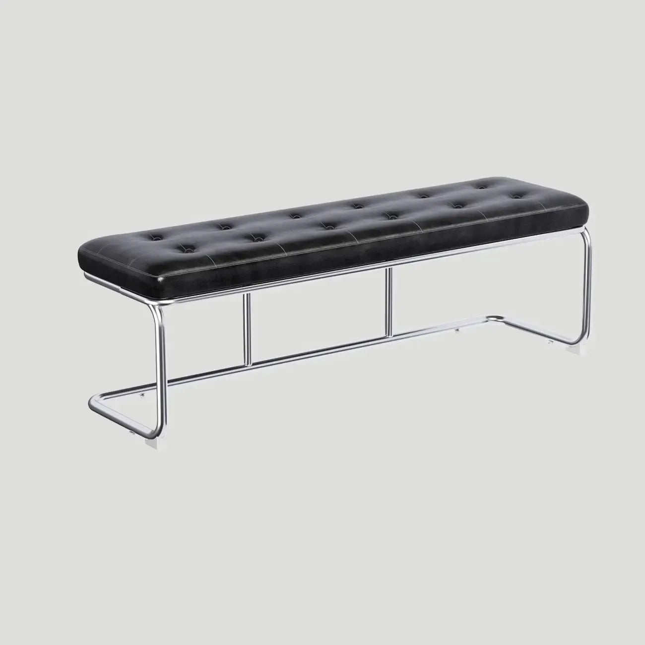 Banc de chambre rectangulaire moderne en cuir rembourré