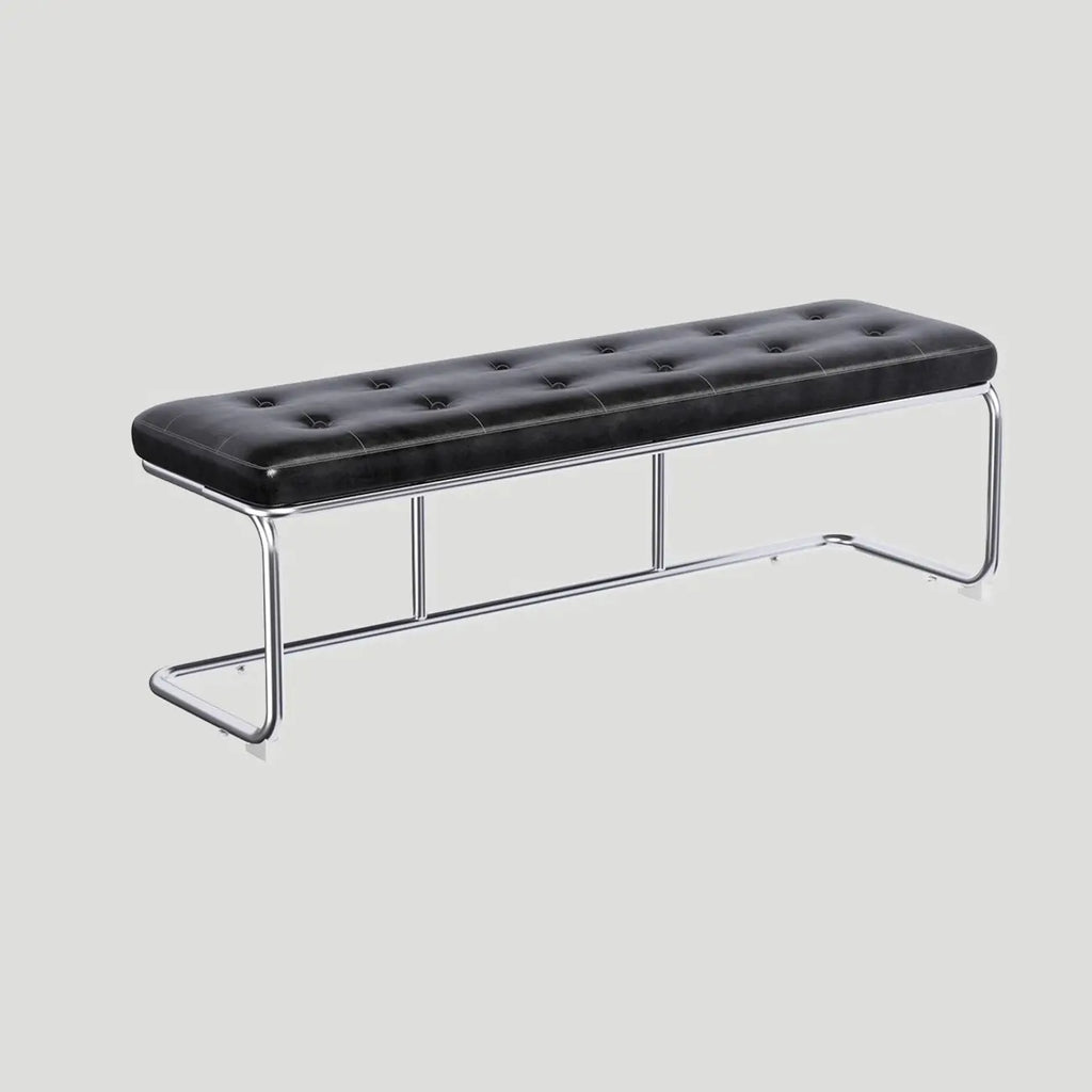 Banc de chambre rectangulaire moderne en cuir rembourré