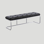 Banc de chambre rectangulaire moderne en cuir rembourré