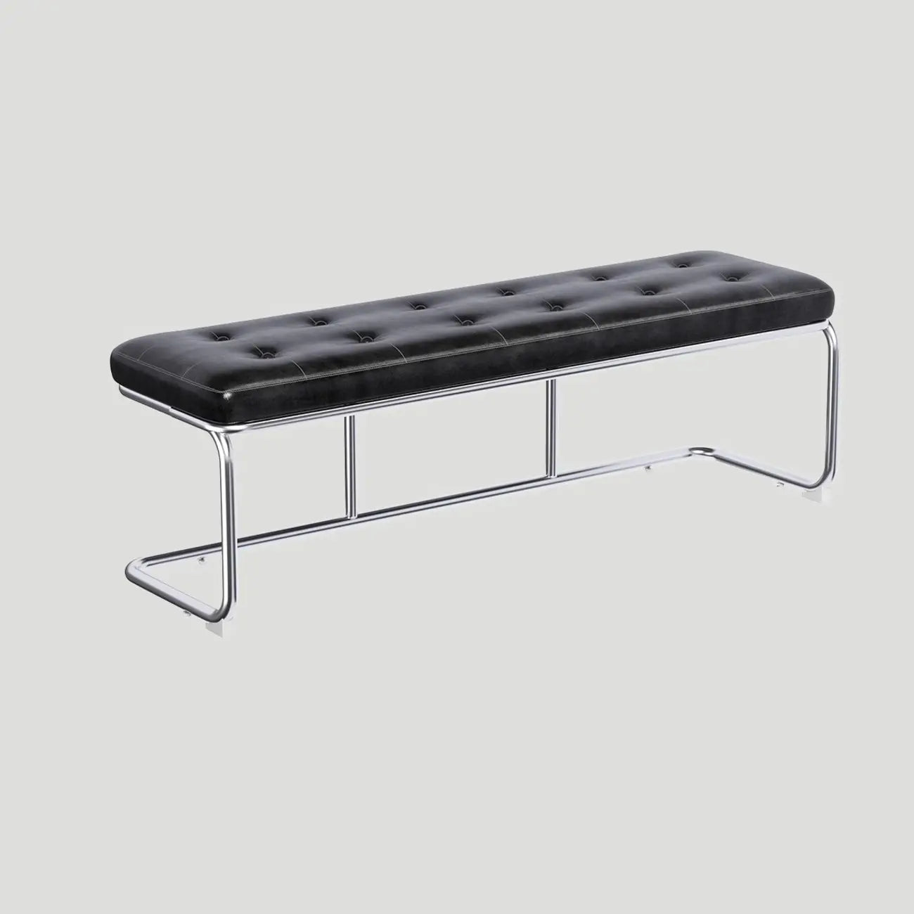 Banc de chambre rectangulaire moderne en cuir rembourré