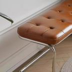Banc de chambre rectangulaire moderne en cuir rembourré