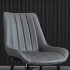 Chaise de salle à manger minimaliste à dossier bas, revêtue de cuir tressé