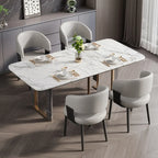 Chaise de salle à manger moderne et glamour en cuir rembourrée