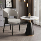 Chaise de salle à manger moderne et glamour en cuir rembourrée