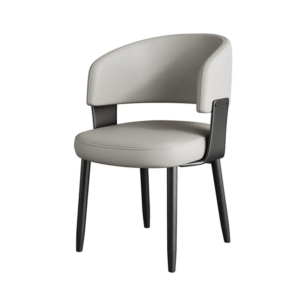 Chaise de salle à manger moderne et glamour en cuir rembourrée