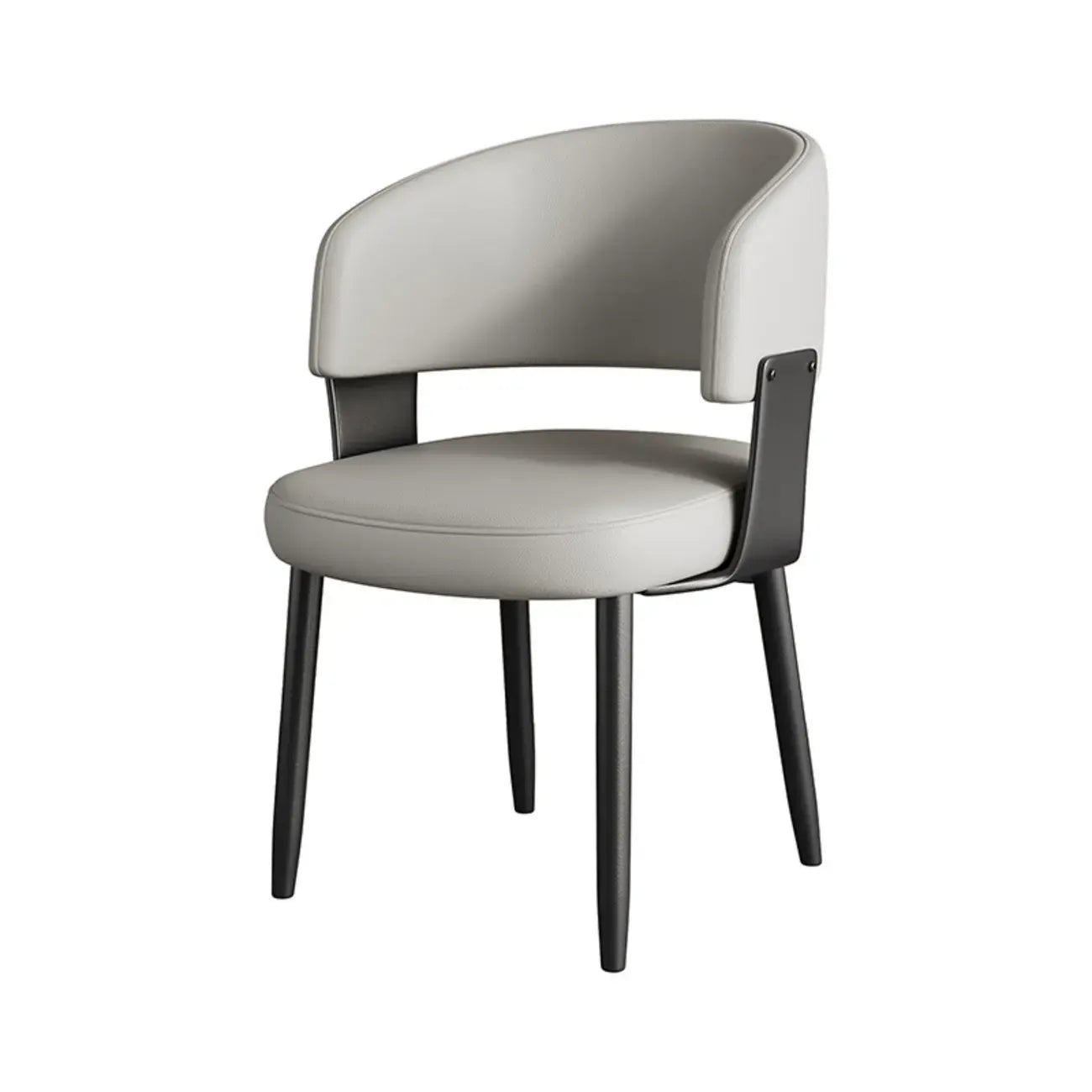 Chaise de salle à manger moderne et glamour en cuir rembourrée