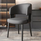 Chaise de salle à manger moderne et glamour en cuir rembourrée