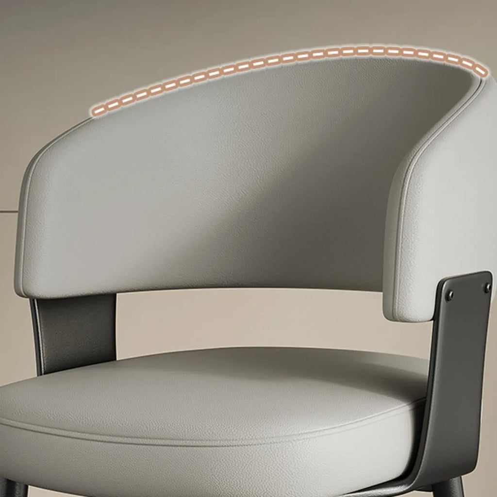 Chaise de salle à manger moderne et glamour en cuir rembourrée
