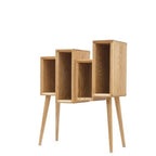 Petite bibliothèque autoportante élégante en bois, dos fermé