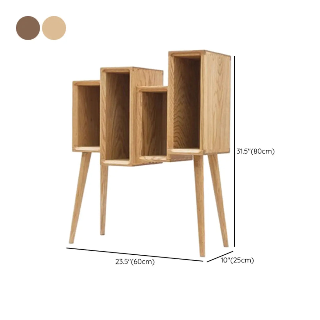 Petite bibliothèque autoportante élégante en bois, dos fermé