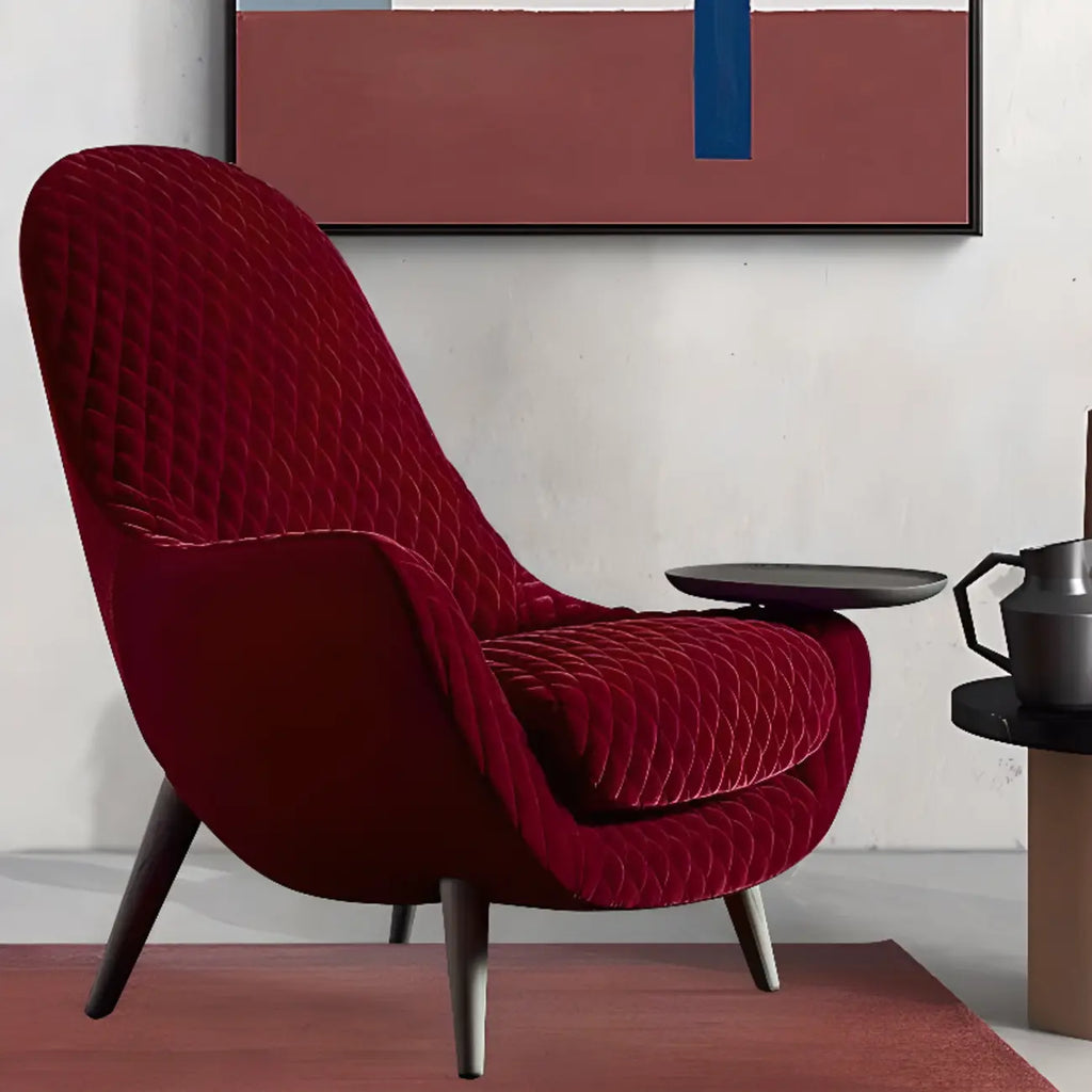 Fauteuil tonneau en flanelle pour salon