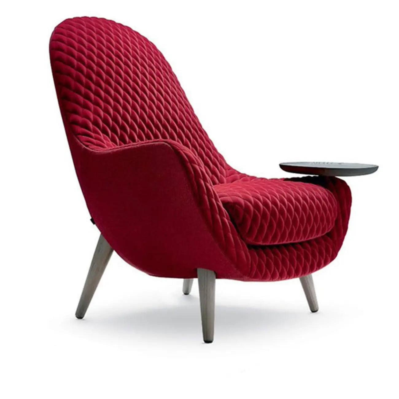 Fauteuil tonneau en flanelle pour salon