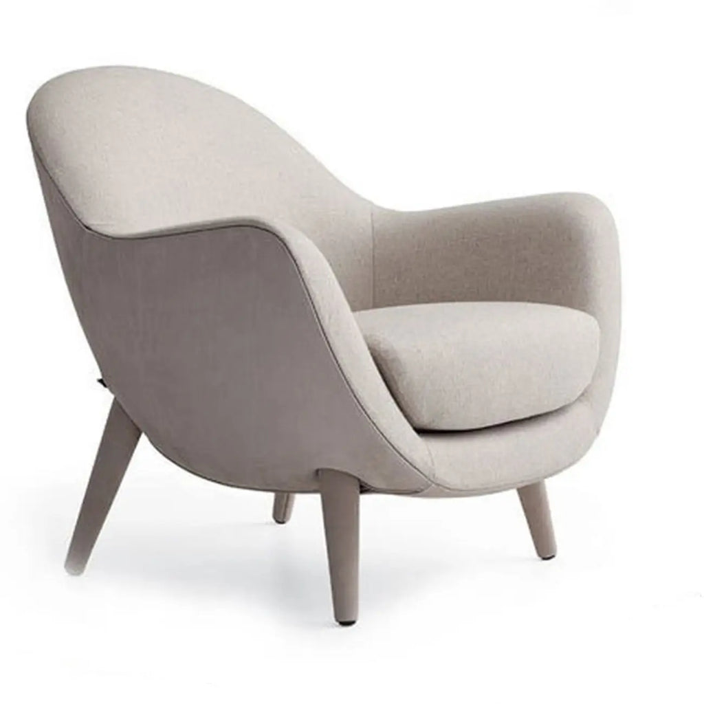 Fauteuil tonneau en flanelle pour salon