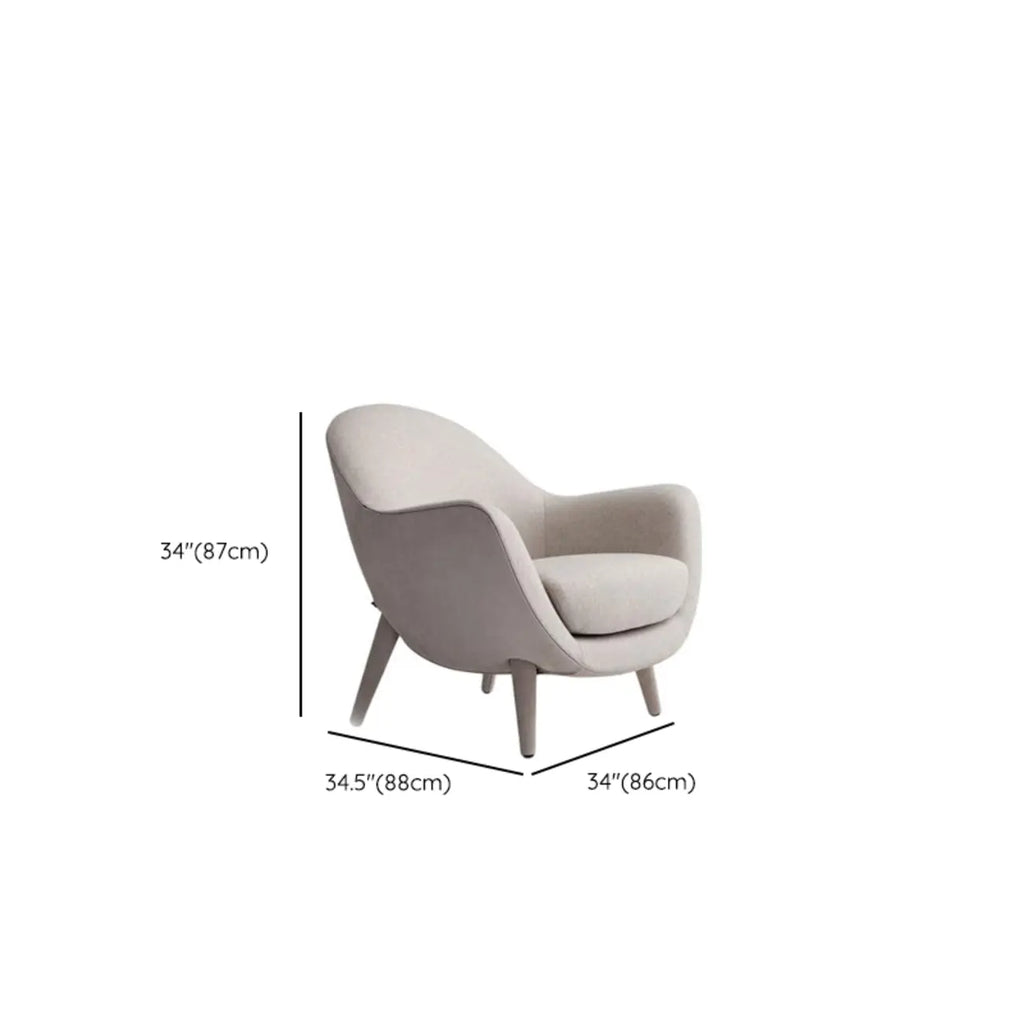 Fauteuil tonneau en flanelle pour salon