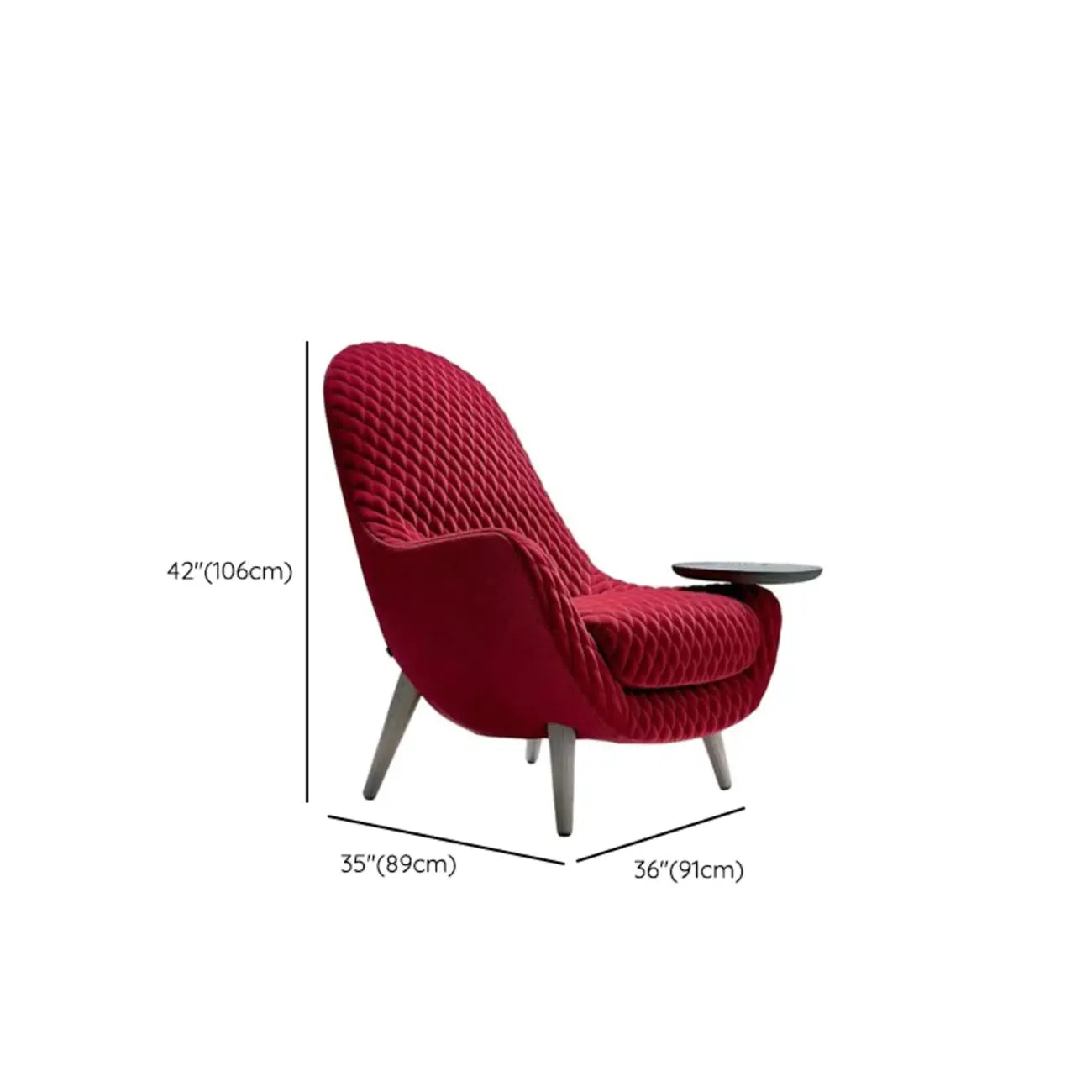 Fauteuil tonneau en flanelle pour salon
