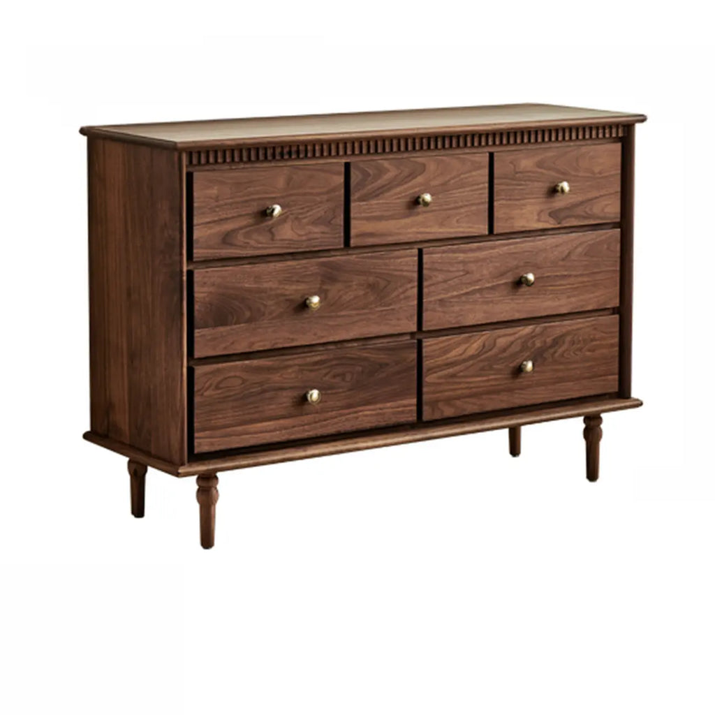 Ensemble commode en bois de noyer de style milieu du siècle avec grand espace de rangement