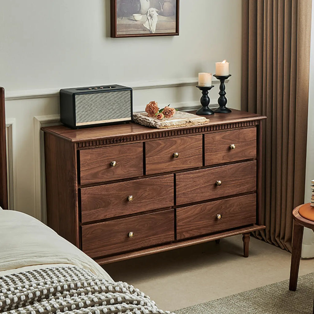 Ensemble commode en bois de noyer de style milieu du siècle avec grand espace de rangement