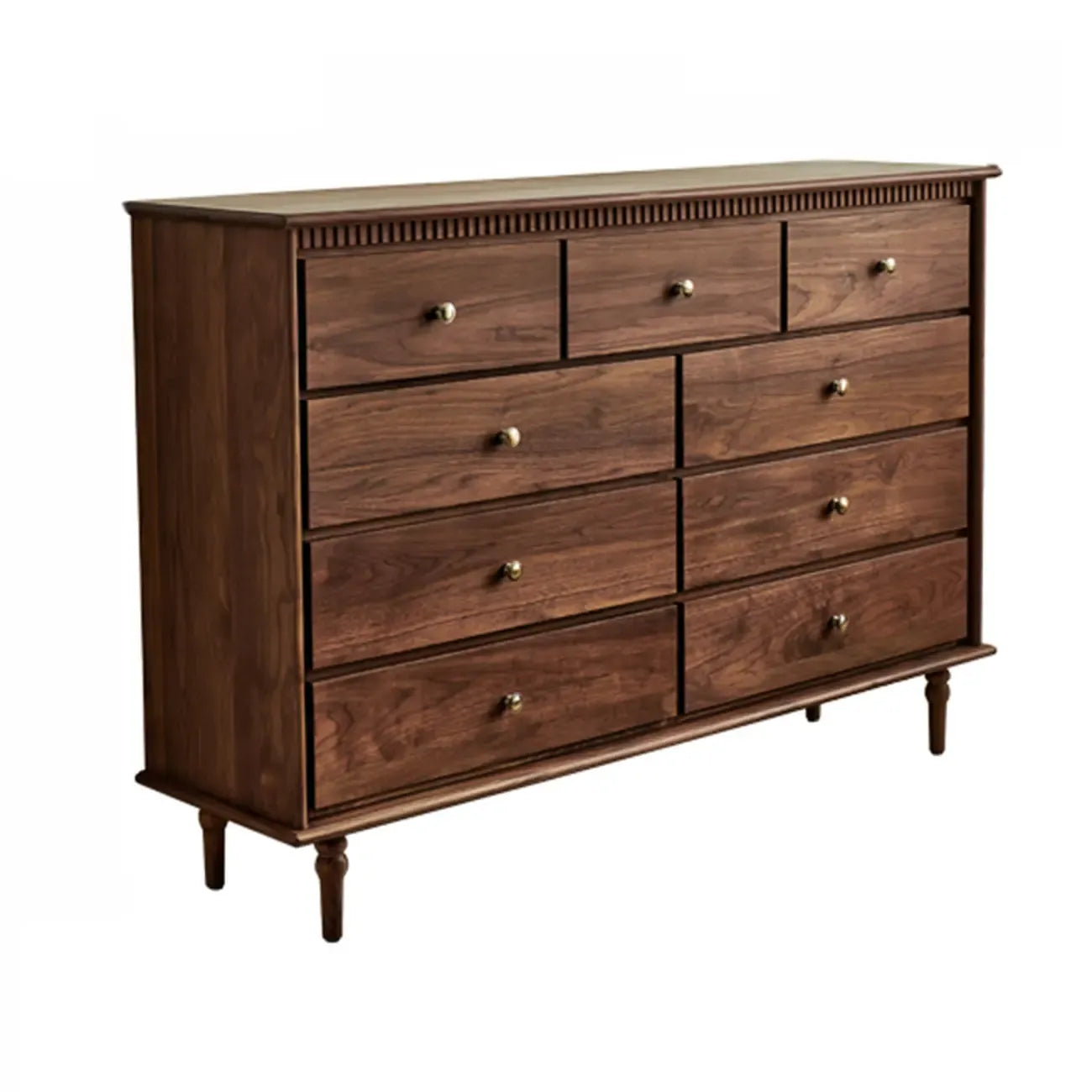 Ensemble commode en bois de noyer de style milieu du siècle avec grand espace de rangement